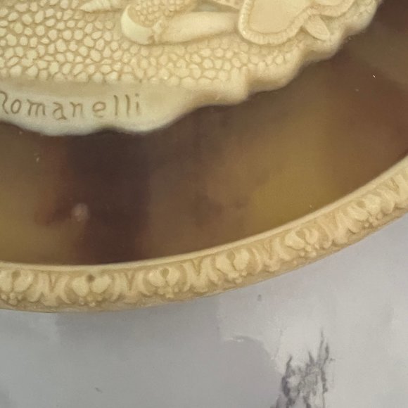 Vtg Incolay Stone Lancelot & Guinevere Hand Crafted Art Plate Great Romances - Picture 4 of 9